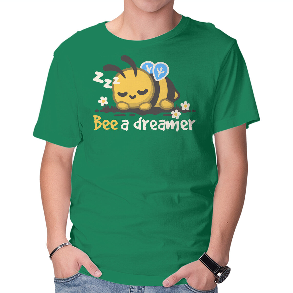 Unisex Crew Neck T-Shirt Bee A Dreamer Graphic Short Sleeve Casual Tee XXXL