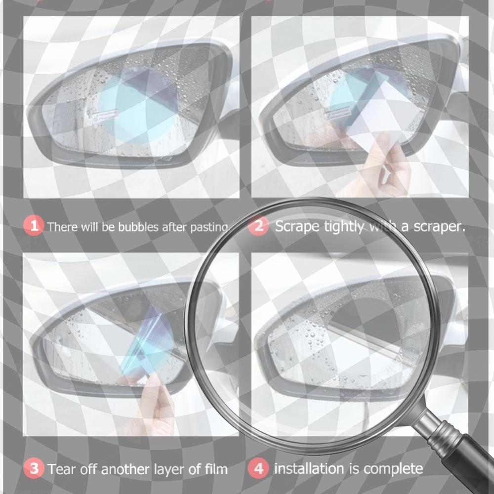 4Pcs Car Side Mirror Window Protective Films with Scraper Car Side Mirror Window Rainproof Films Auto Accessories China Mainland