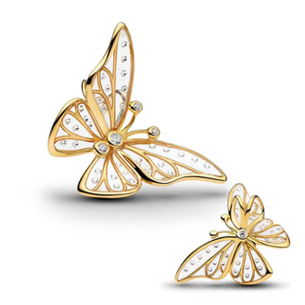 New 925 Silver Cartoon Butterfly Dog Charm Beads Suitable for Women Bracelet Fashion Wedding Jewelry Gifts