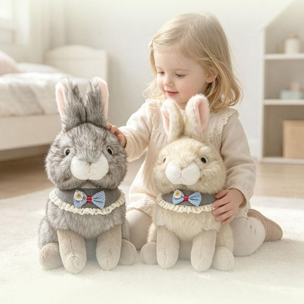Soft Fluffy Bunny Stuffed Doll Lifelike Stuffed Bunny Doll Cute Rabbit Plush Toy Kid Gift