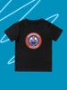 Round Neck Printed Pattern Pullover Short Sleeve Kids Tops Edmonton Oilers