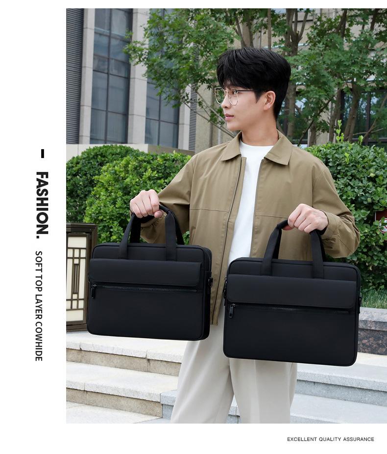 Men's Casual Oxford Multi-Layer Travel Briefcase - Large Capacity Laptop & Business Handbag