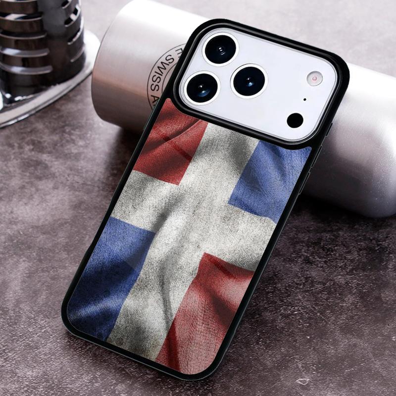Dominican Republic Flag Painted Phone Case For iPhone 17 16 15 14 13 12 11 Pro Max Plus 17Air Soft Silicone Cover