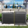 100 Gallon Resin Deck Box, Lockable Patio Outdoor Storage Box for Furniture, Garden Tools and Tools Storage, Waterproof Outside