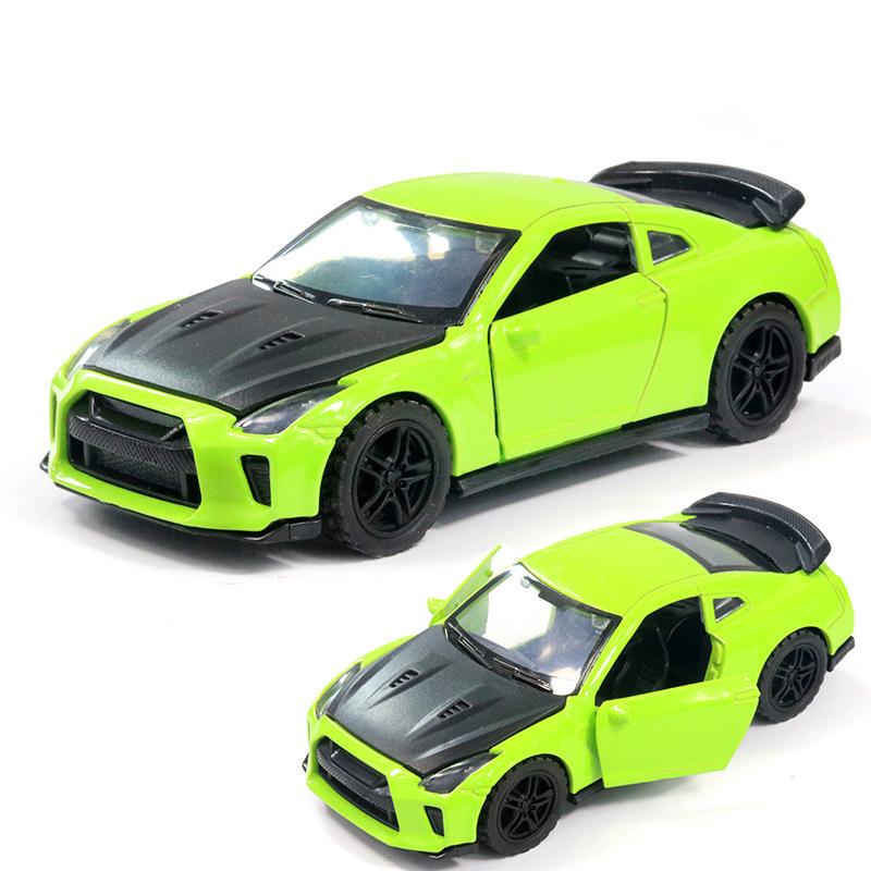 Bag 1:36 Alloy Sports Car Model with Sound and Light Pull Back Door Children's Toys Car Boy Women's Gifts Wholesale