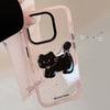 Black Pink Cartoon Suitable for IPhone 15 Apple 16pro Mobile Phone Case Max Three Dimensional Cat 1311 Sweet Cool 14