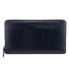 664041 Zip Around Embossed Logo Essential Leather Continental Wallet Purse Black Leather Unisex Used