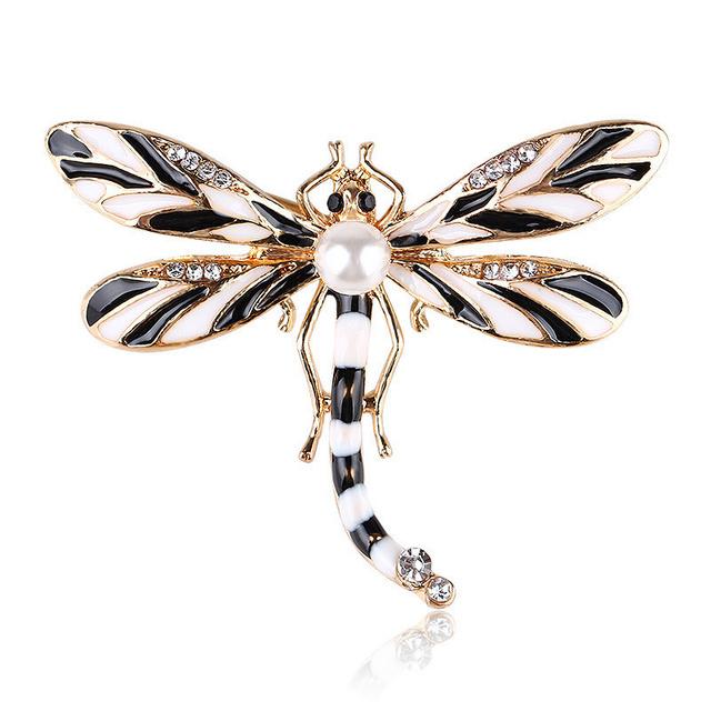 

Нежная и милая высококачественная брошь в виде насекомого из сплава с капающей масляной эмалью и стразами, брошь с жемчугом