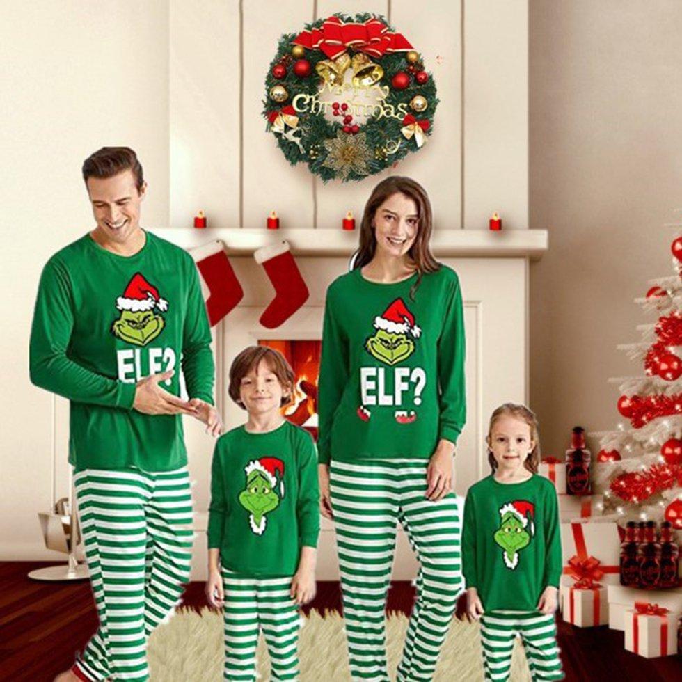 Buy Pajamas Christmas Parentchild Pajamas Set Grinch Printed Long