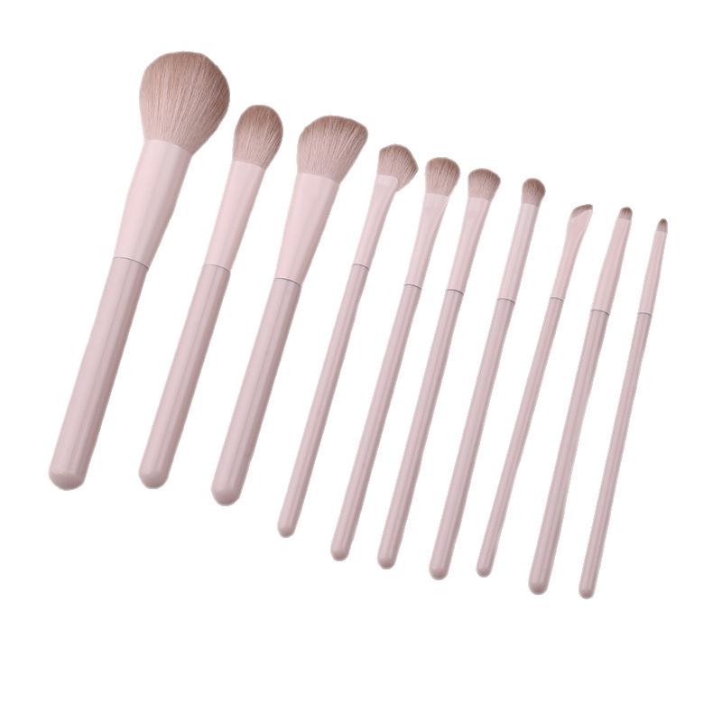 Powder Peach Makeup Brush Set: Eyeshadow, Blush, Contour, Blending, Nose Shadow, Concealer - Full Set for Beginners