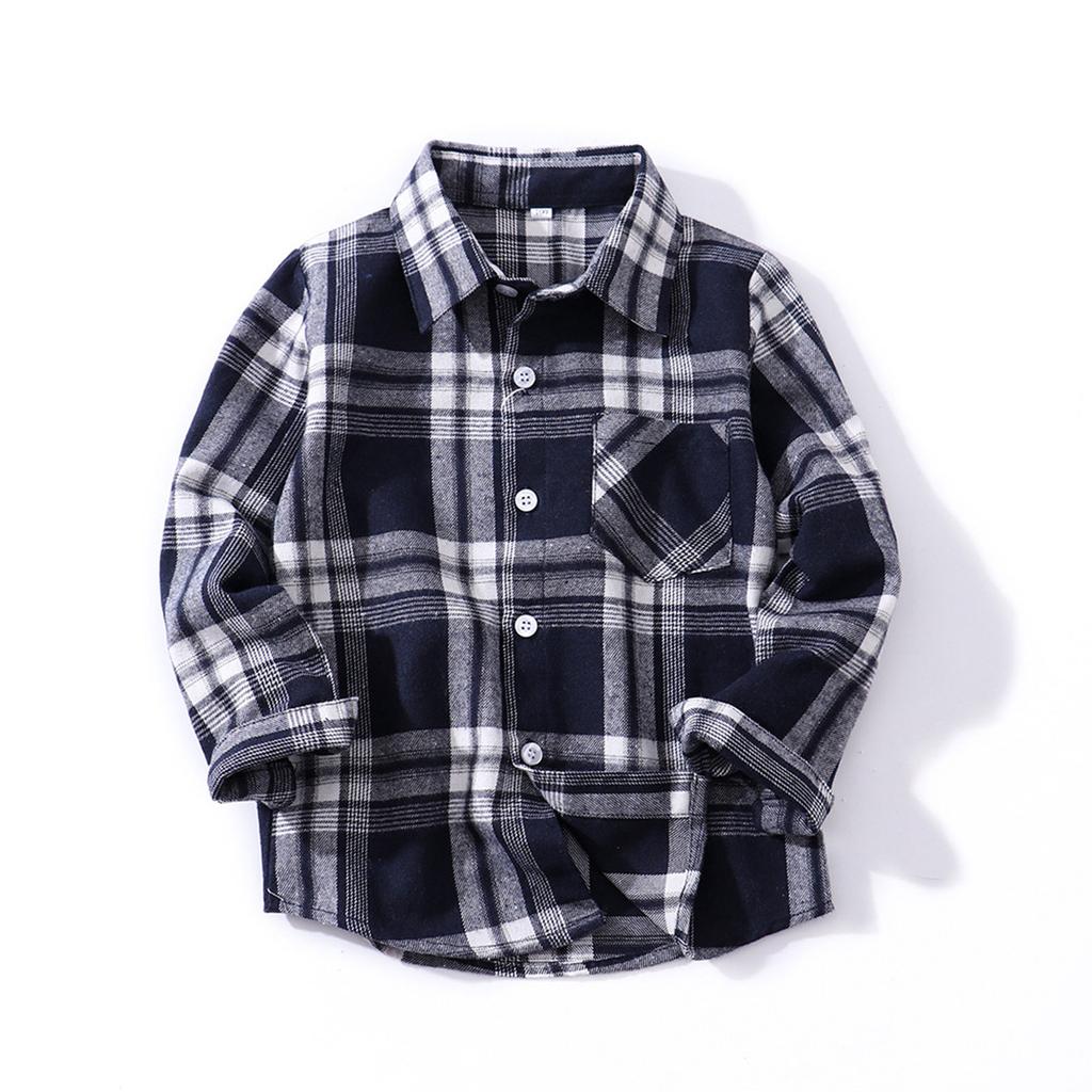 Kids Toddler Flannel Shirt Jacket Plaid Long Sleeve Lapel Button Down Shacket Baby Boys Girls Fall Shirt Coat Outwear