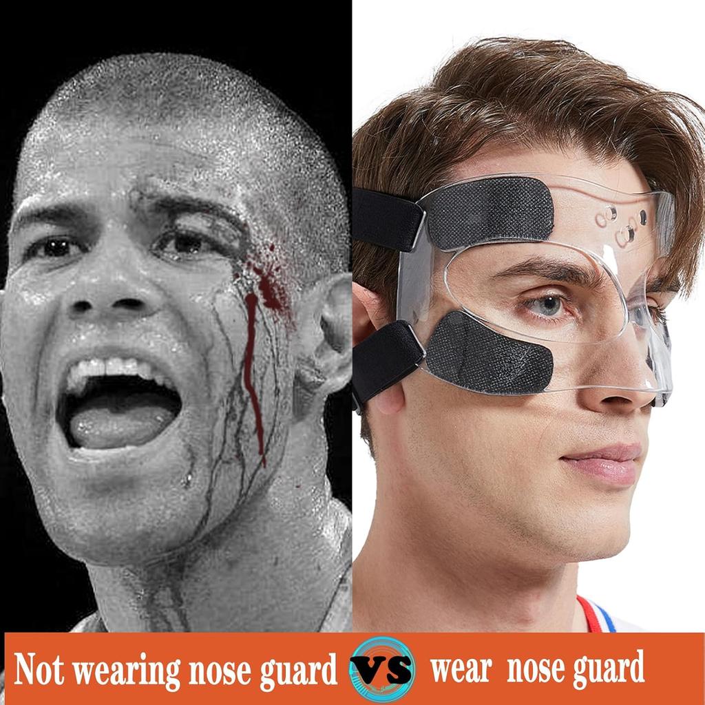 Nose Guard for Broken Nose Baseball Softball Basketball Face Mask Adjustable Face Shield Masks with Padding Nose Guard Protects Nose and Eye from