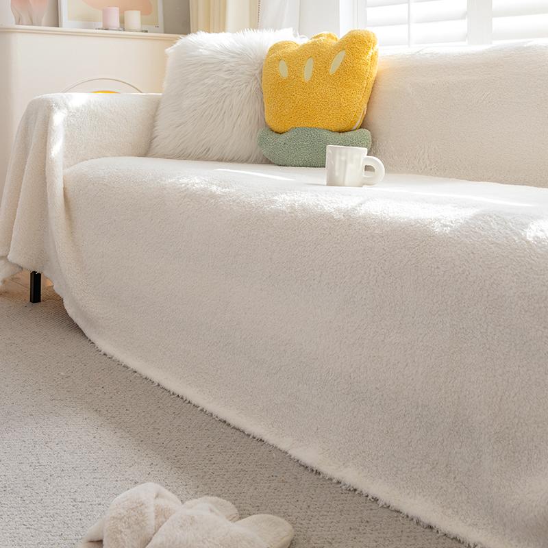 Autumn and Winter Plush Sofa Towel Thickened Warm Anti-Scratching Cloth Sofa Cover Cream Style All-Inclusive Sofa Cover