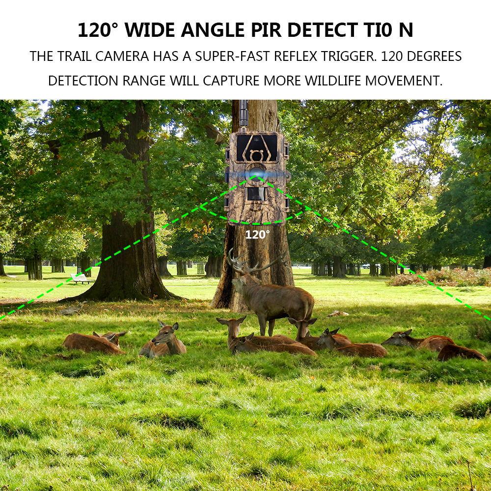 Cameră de urmărire impermeabilă 8K WiFi PR801W 60MP, suportă vizualizare prin aplicație pentru vedere nocturnă la vânătoarea de animale în aer liber și monitorizare a fermei