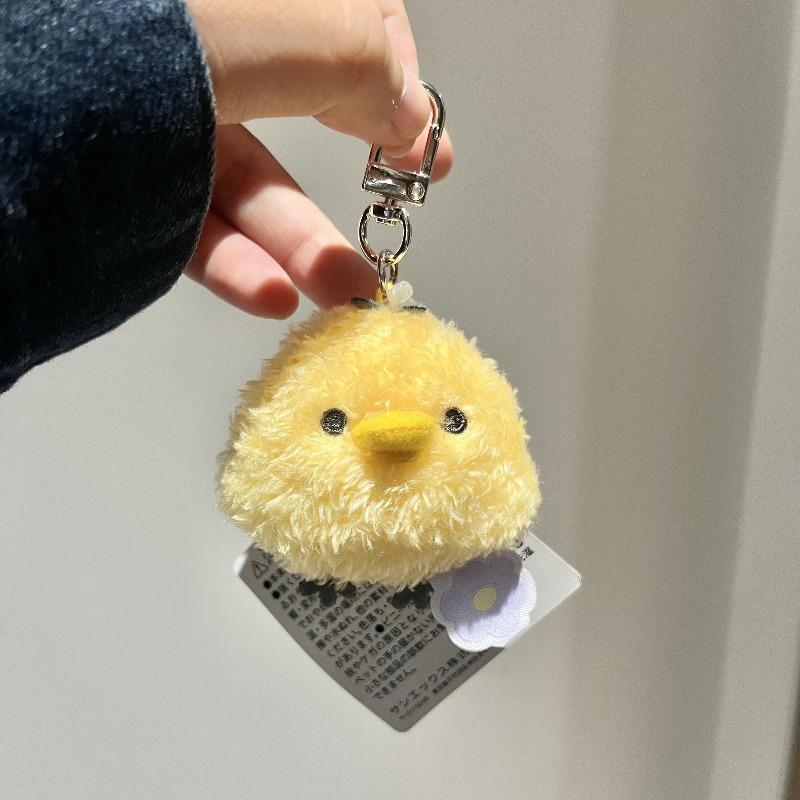 New San-x Rilakkuma Plush Keychain Curly Hair Korilakkuma Stuffed Toy Fluffy Kiiroitori Bag Charm Backpack Pendant Keyring Gifts