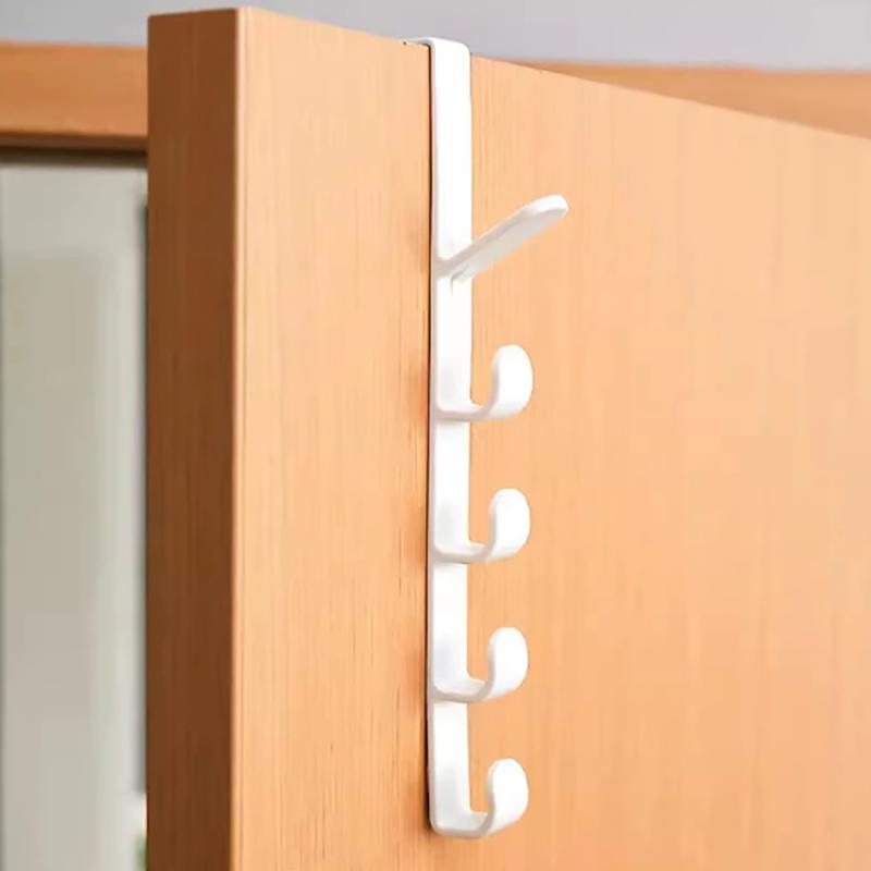 5Pcs Plastic Behind The Door Hooks - Coat Hanger Hanging Rack Multi-Use Storage Organizer for Cabinet Desk Shelves Home Gadgets белый 1930₽