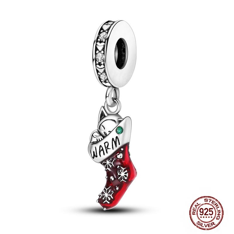 Christmas Charms Copper Fit Pendant Original Bracelets Santa Claus Snowflake Tree Gingerbread Man Beads Diy Jewelry