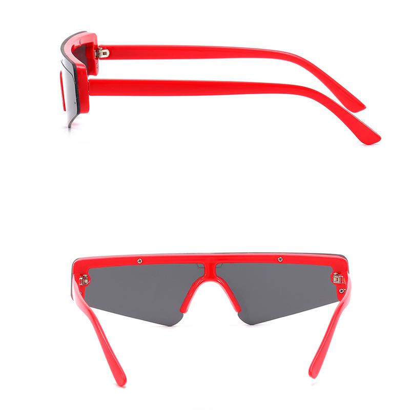 Non-polarized Cat Eye Sunglasses Female Flat Top Half Frame Sun Glasses One-piece Lens