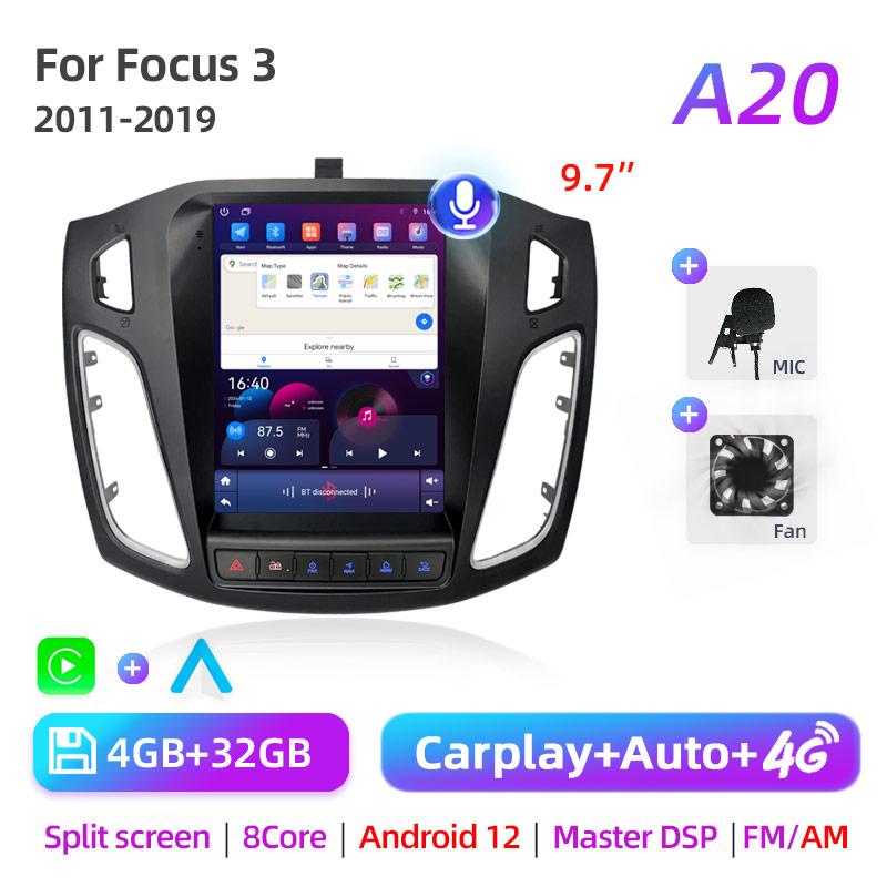 8Core 2 Din Android 12 Car Radio for Ford Focus 3 Mk 3 2011 2012 - 2019 Multimedia Video Player 2Din Carplay Auto Stereo DVD