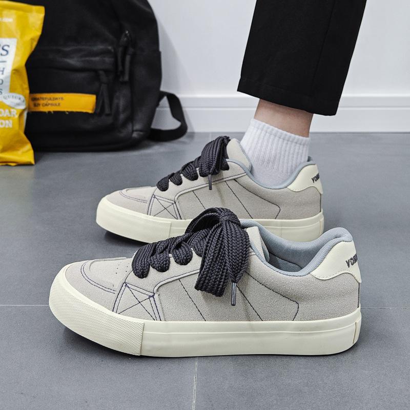 

Casual platform bread shoes men s anti-cashmere canvas shoes men s 2025 spring versatile new sports board shoes men 44