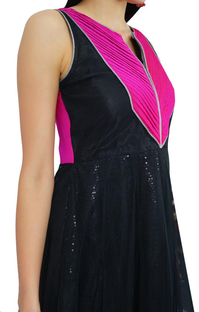 Atasi Womens Readymade Black Anarkali Suit With Dupatta Salwaar Kameez