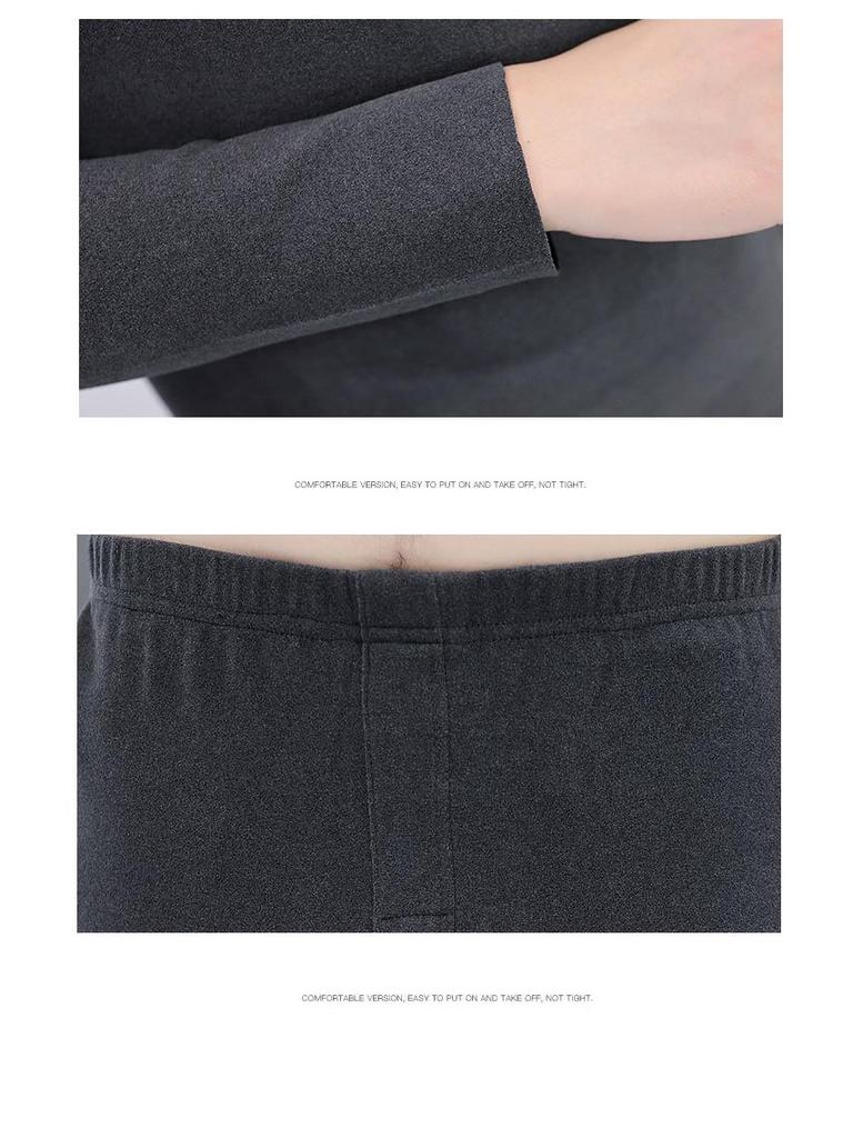 Men's Reversible Thermal Underwear Set with Half-High Collar and Seamless Velvet Fabric for Fall/Winter