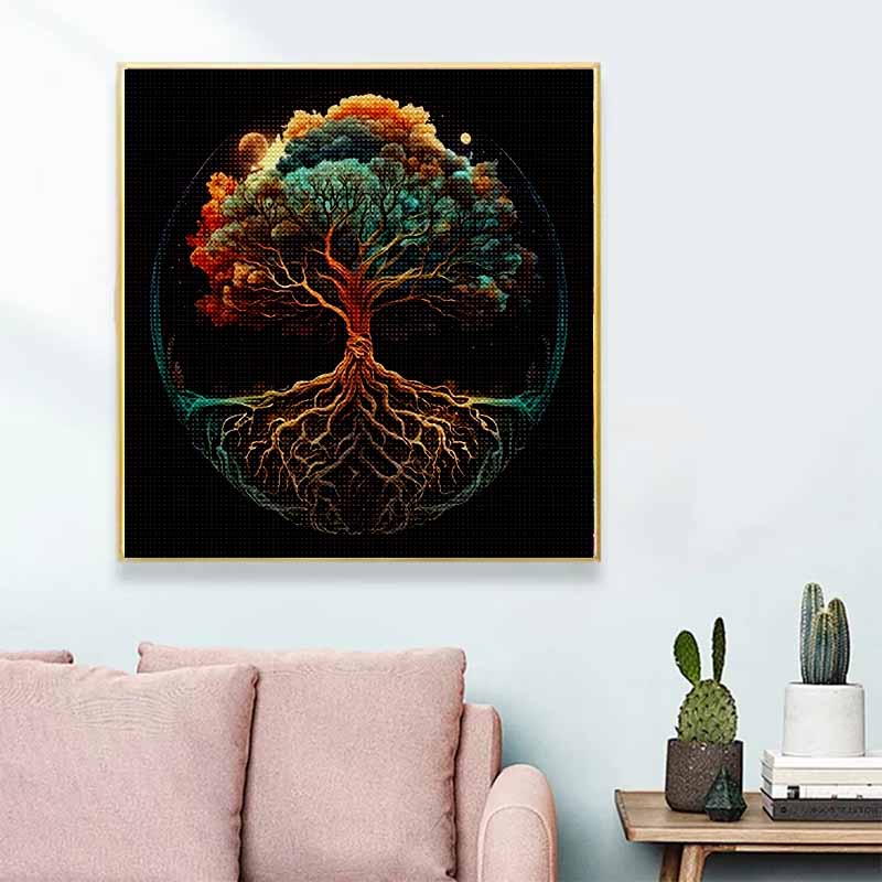 New Arrival 5D DIY Full Circle Diamond Painting "Round Tree Roots" Embroidery Cross Stitch Home Decor Gift