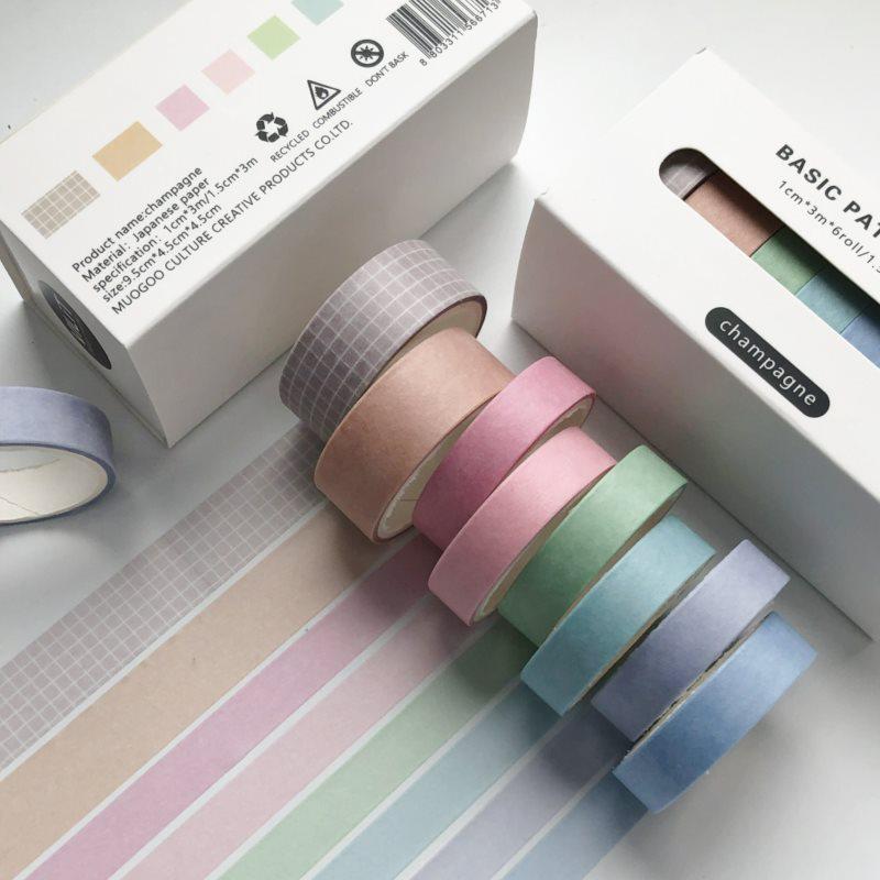 20-Roll Retro Washi Tape Set for Journals and DIY Crafts, Divider Line, Colorful Stickers