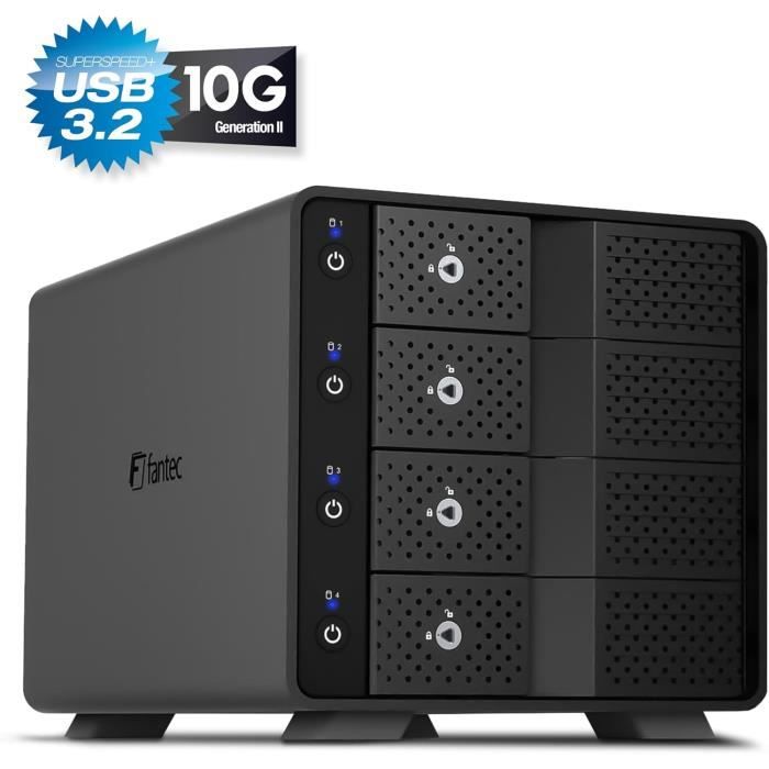 Station D'accueil Disque Dur - FANTEC - MB-X4U31 - Aluminium - 4x SATA - USB 3.2 Gen 2