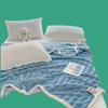 Solid Color Simple Four Seasons Thickened Milk Fleece Bubble Multi-functional Blanket Hemming Sofa Blanket