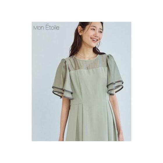ROPE  PICNIC [Mon Etoile] Flare sleeve bustier design dress (Green (30))