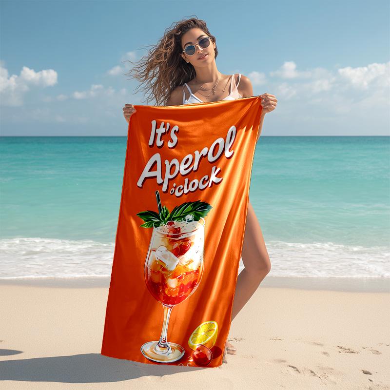 Proof Beach Towel with Aperol Spritz Pattern - Soft,absorbent,quick-drying,machine Washable - Perfect for Swimming,camping,bathing