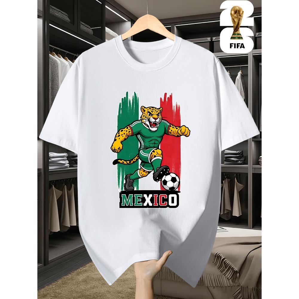2026 USA-Mexico World Cup, FIFA Men's Basic and Fun Printed Short-sleeved T-shirt, Perfect for Summer Outings