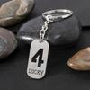 Stainless Steel Lucky Numbers 0-9 Arabic Keychain Pendant