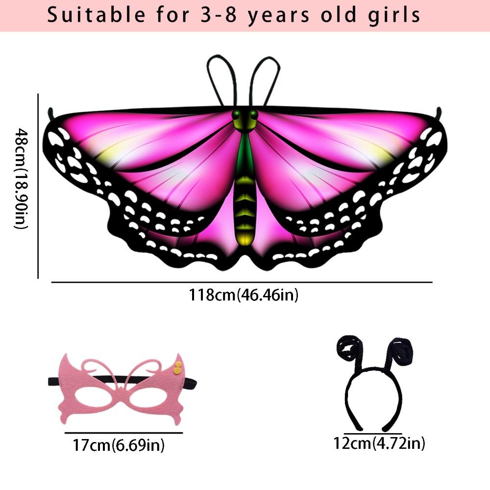 Fancy Dress Butterfly Wings Cape Colorful Kids Costume Fairy Butterfly Costume  Gift