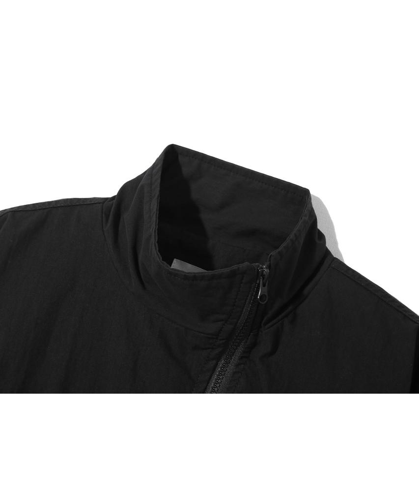 Basemoment Diagonal Cn Washed Zip-Up Jacket Black