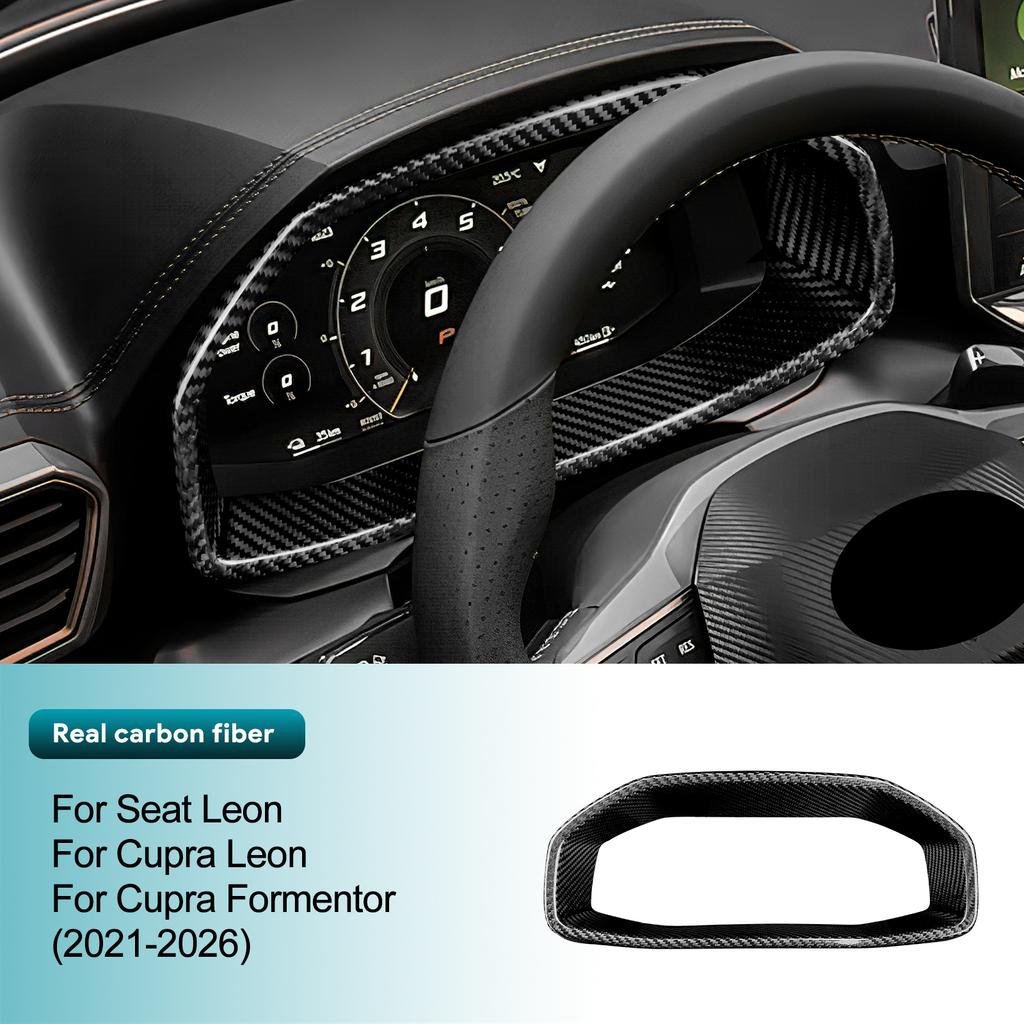 Real Dry Hard Carbon Fiber Speedometer Trim For Cupra Formentor/Cupra Leon/Seat Leon 2021 2022 2023 2024 2025 2026 Car Panel