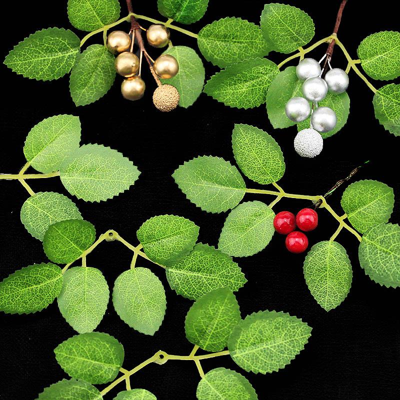 (20Pcs/pack) 12cm Green Simulated Tree Leaves Rose Leaf Home Decoration Vase Decoration Bouquet Packaging Diy with Handmade
