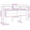 Headboard with Shelves Sonoma Oak 200 x 19 x 103.5 cm
