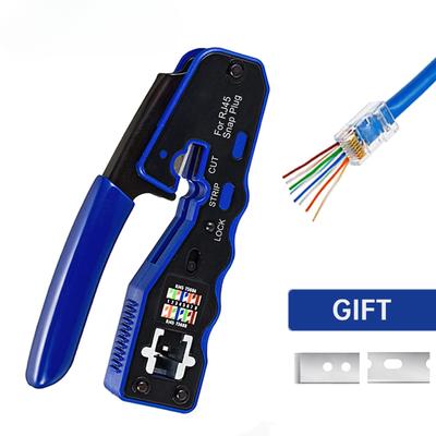 1PC RJ45 Crimp Tool Pass Through Crimper Cutter for Cat6a Cat6 Cat5 8P8C Modular Connector Ethernet All-in-one Wire Tool