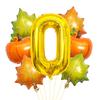 7pcs Pumpkin Maple Leaves Balloons Set 32inch Gold Number Balloon for Fall Party Thanksgiving festival Party Decoration Gifts