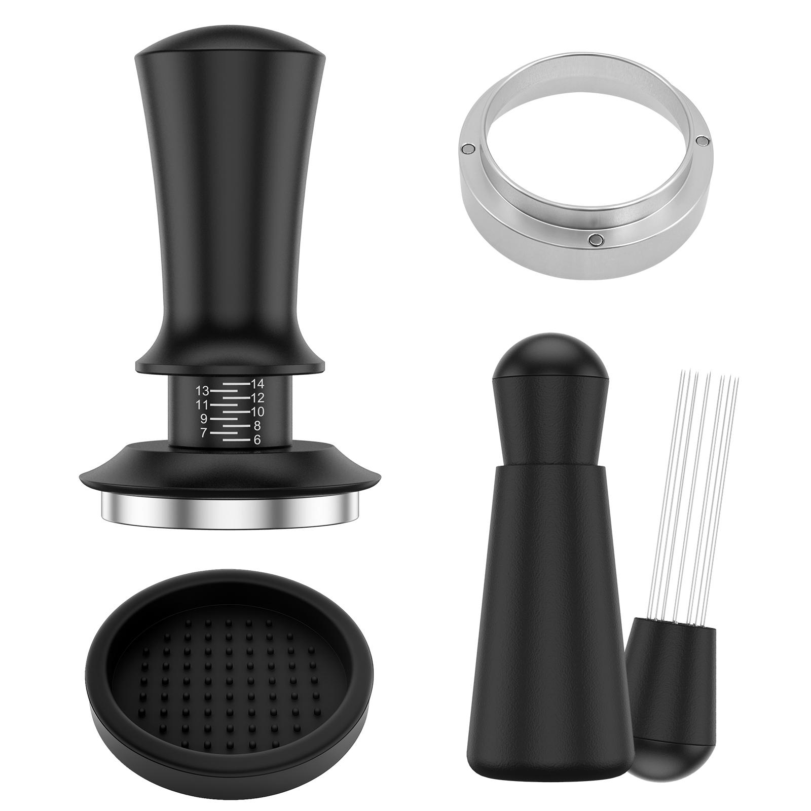 

51mm Stainless Steel Spring Loaded Calibrated Coffee Tamper Set Adjustable Espresso Accessories Kit Fits Espresso Coffee