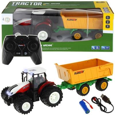 Tractor Vehicle Agricultural Machine with Trailer Remote Controlled RC Remote Control