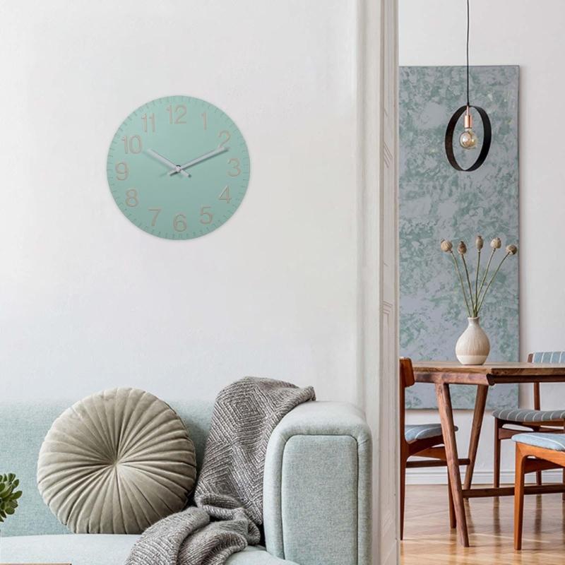 Elegant 12Inch Color Modern Simple Wall Clock for Indoor and Outdoor Space Decoration Waterproof Resin Clock
