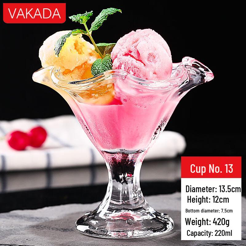 VAKADA Creative Glass Ice Cream Cup