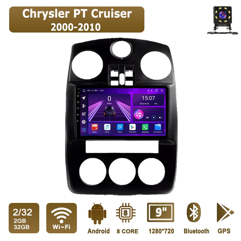 

Автомобильная магнитола Android Car-Play для Chrysler PT Cruiser 2000-2010 Мультимедийный проигрыватель Головное устройство Стерео Навигация GPS BT WIFI, 8 ЯДЕР ,2+32 ГБ чёрный