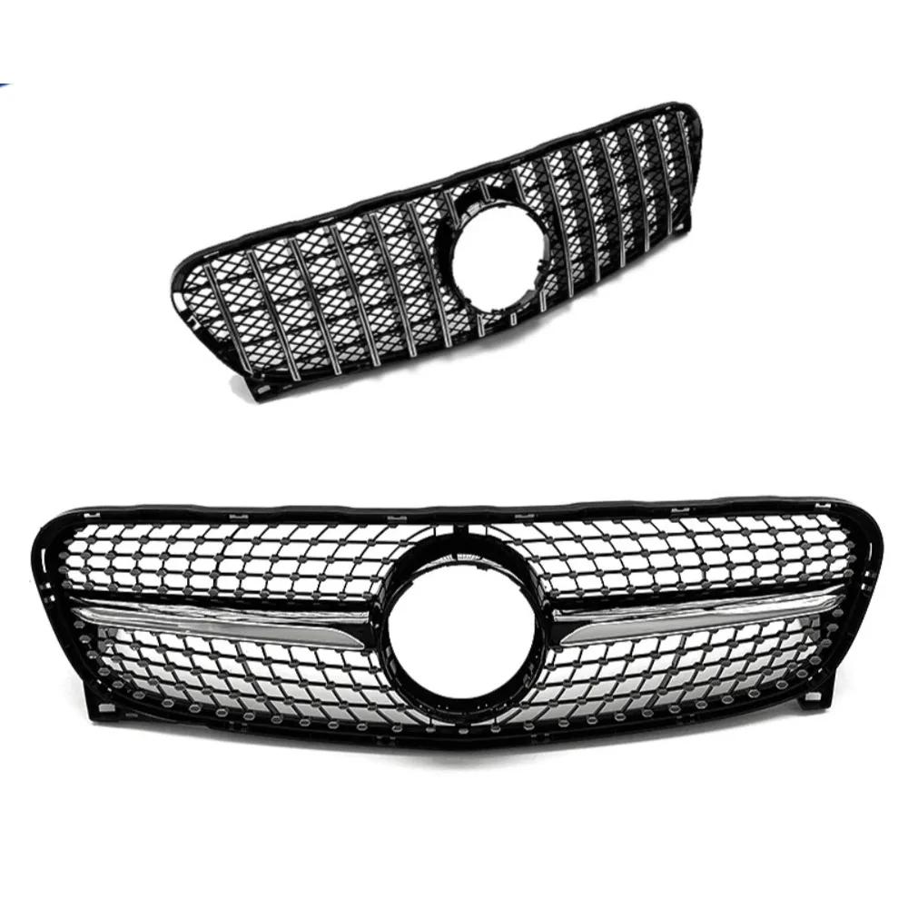 For Mercedes-Benz GLA Class X156 2014-2016 Front Bumper Grille GT Diamond Style GLA200 GLA250 GLA260 ABS Car Styling