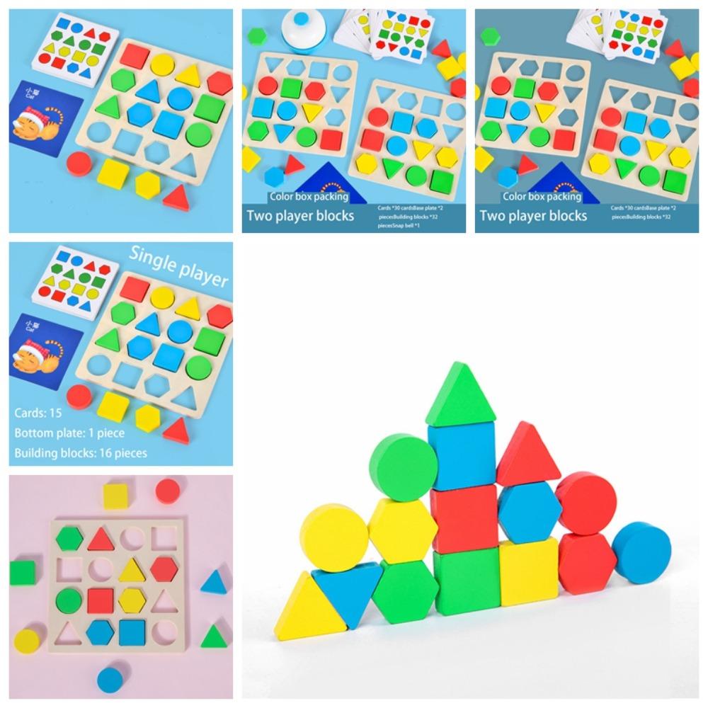 Matching Game Shape Colors Matching Memory Chess Wooden Colors Memory Chess  Kids Toys