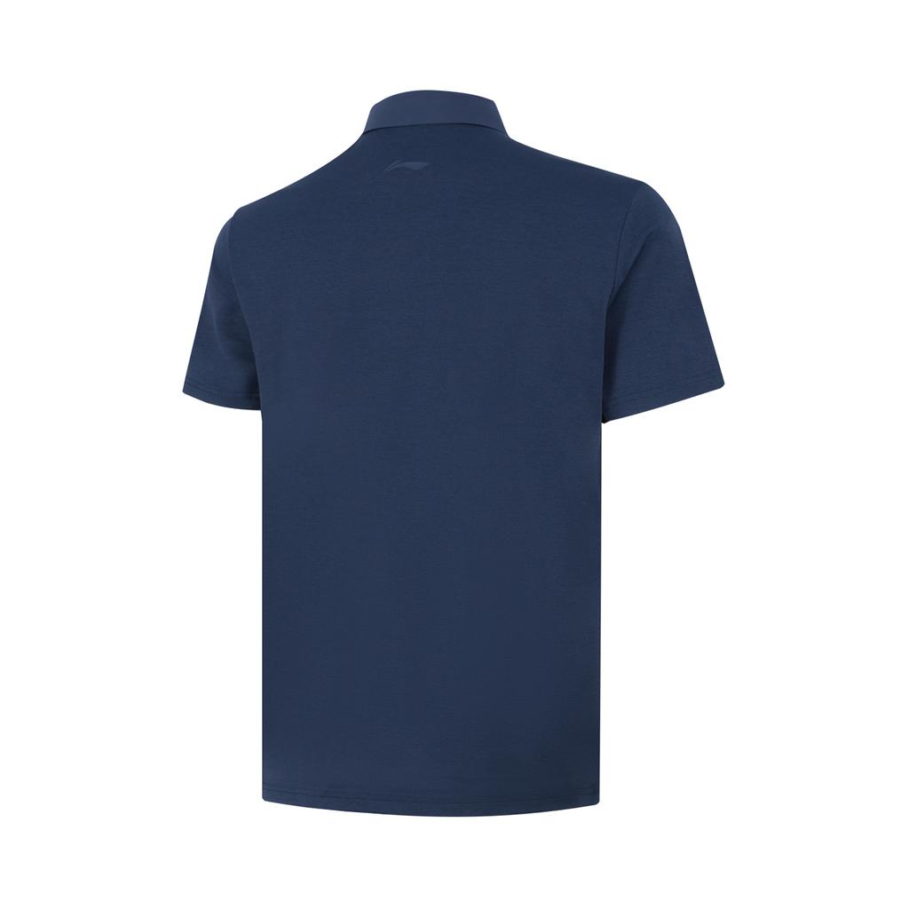 Li Ning Solid Color Comfortable Sports Polo Shirt Men Tops Deep-Navy-Blue APLU197-1