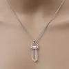 Fashion Quartz Crystal Necklace Chakra Rose Bule Purple Natural Stone Pendant Necklace Hexagonal Bullet Reiki Hippie Necklace